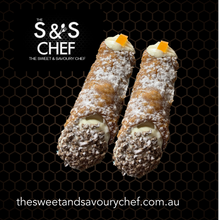 Load image into Gallery viewer, Jaffa  Ricotta Cannoli Chocolate Crumble & Orange Peel Garnish