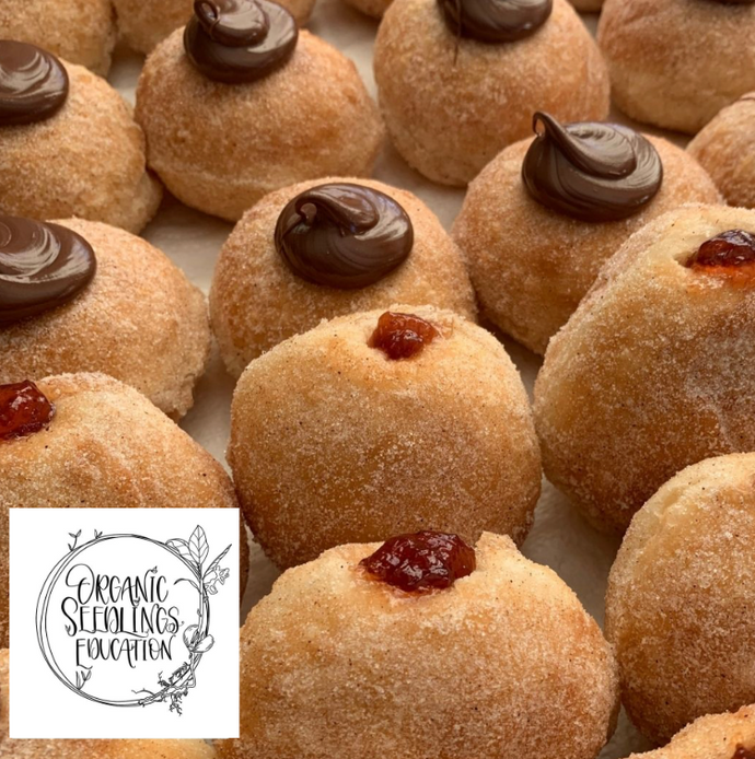 Organic Seedlings- Fundraiser   - Thursday 8th June 3 Jam & 3 Nutella Dougnuts