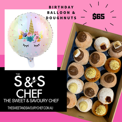 Unicorn Balloon + Doughnut Combo