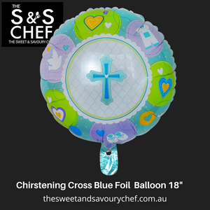 Christening Blue Cross Helium Balloon 18"