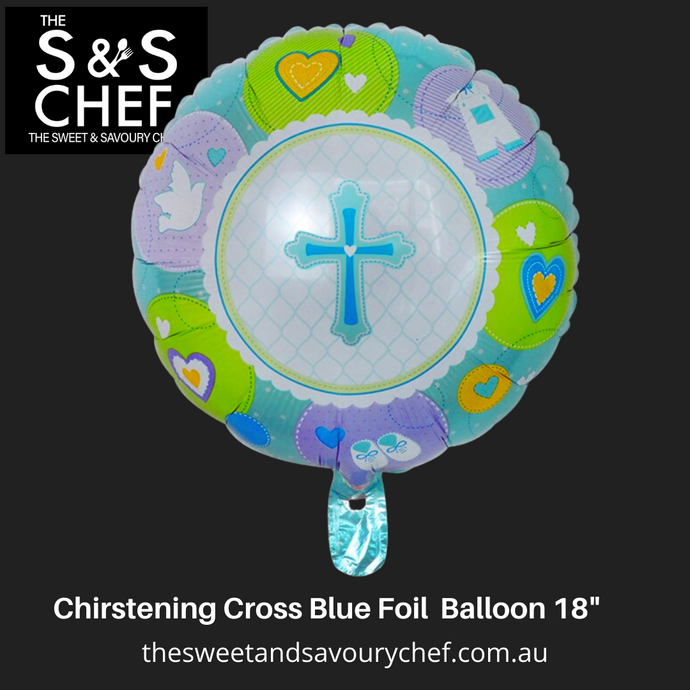 Christening Blue Cross Helium Balloon 18