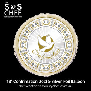 18"  Confirmation Balloon - Gold & Silver Foil