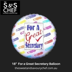 18" ROUND FOIL For a Great Secretary Helium Balloon