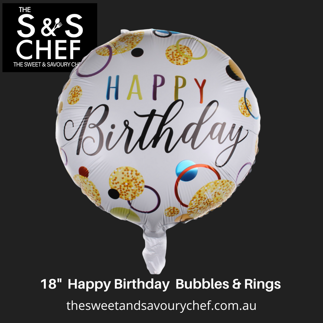 Happy Birthday Bubble Rings Balloon 18 The Sweet and Savoury Chef