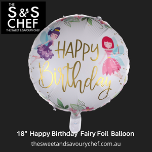 18" ROUND FOIL Fairy Happy Birthday Balloon