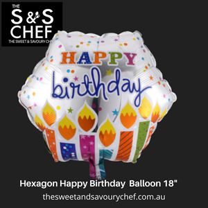 Hexagon Happy Birthday  Balloon 18"