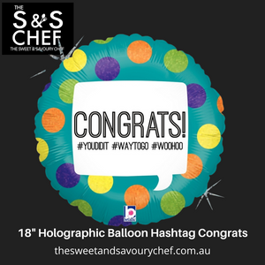 18" Holographic Balloon Hashtag Congrats