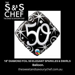 18" DIAMOND FOIL Age 50 ELEGANT SPARKLES & SWIRLS