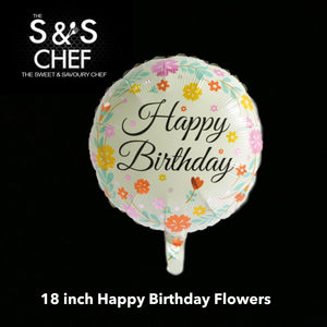 Happy Birthday Floral Dots 18inch Filled with Helium