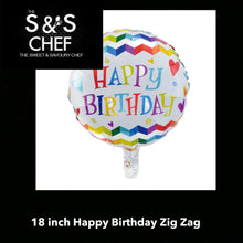 Load image into Gallery viewer, Happy Birthday Zig Zag 18inch Filled with Helium