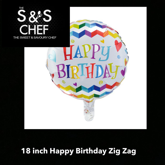 Happy Birthday Zig Zag 18inch Filled with Helium