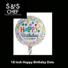 Load image into Gallery viewer, Happy Birthday Poka Dots 18inch Filled with Helium