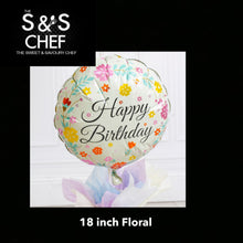 Load image into Gallery viewer, Happy Birthday Floral Dots 18inch Filled with Helium