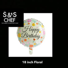 Load image into Gallery viewer, Happy Birthday Floral Dots 18inch Filled with Helium