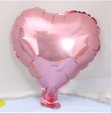 25cm Pink Foil Heart Balloon On Stick