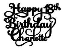 Load image into Gallery viewer, Charlotte- Personalised Cake Topper Pre-Styled Ready to Cut