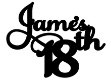 Load image into Gallery viewer, James Personalised Cake Topper Pre-Styled Ready to Cut