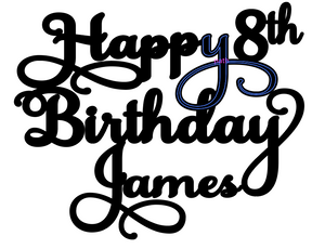 James Personalised Cake Topper Pre-Styled Ready to Cut
