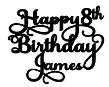 Load image into Gallery viewer, James Personalised Cake Topper Pre-Styled Ready to Cut