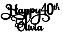 Load image into Gallery viewer, Olivia Personalised Cake Topper Pre-Styled Ready to Cut