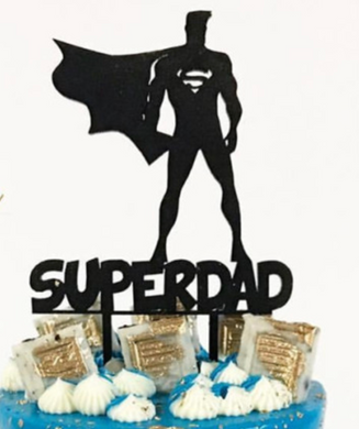 Super Dad - Black Acrylic Cake Topper